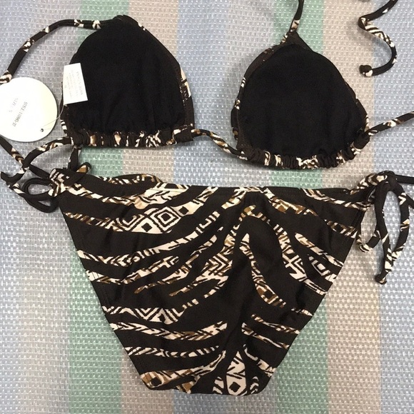 Beach Joy Tie Triangle Bikini Set NWT - Picture 4 of 4